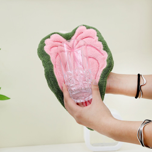 植物葉子擦手巾熱植花燭手帕掛式廚房衛生間浴室可愛加厚創意毛巾