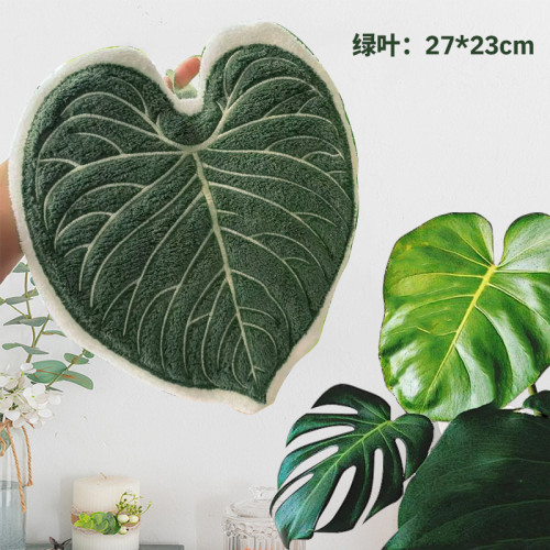 熱帶植物擦手巾花燭葉子掛式廚房浴室毛巾抹布兒童吸水手帕