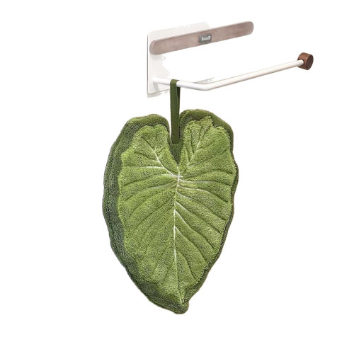 新款植物葉子龜背竹擦手巾可掛式珊瑚絨家用廚房衛生間加厚吸水清