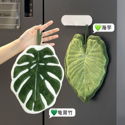 熱帶植物擦手巾花燭葉子掛式廚房衛生間浴室毛巾抹布兒童吸水手帕