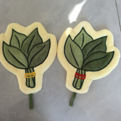 可愛柚子葉子擦手巾加厚珊瑚絨廚房小毛巾吸水柔軟洗手間創意擦手