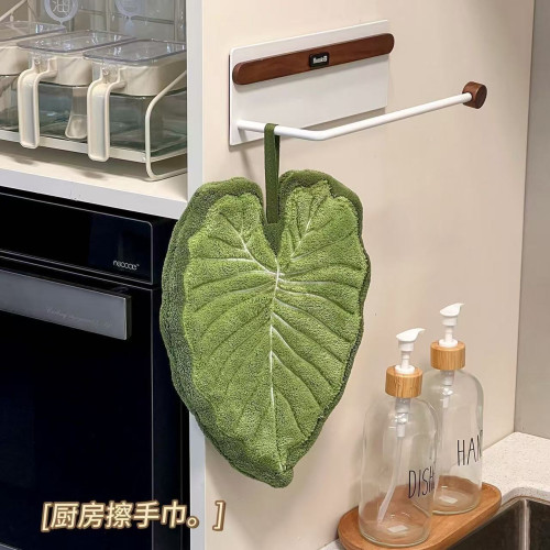 植物葉子熱植龜背竹海芋掛式擦手巾廚房衛生間浴室可愛加厚小禮品