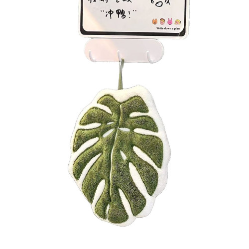 植物葉子熱植龜背竹海芋掛式擦手巾廚房衛生間浴室可愛加厚小禮品