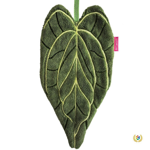 ◊樹葉子花燭植物擦手巾可掛式吸水速乾抹布加厚珊瑚絨廚房毛巾手