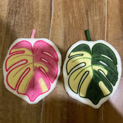 可愛葉子擦手巾可掛式廚房浴室家用毛巾加厚吸水珊瑚絨擦手帕