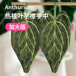 樹葉子花燭植物擦手巾掛式吸水速乾抹布珊瑚絨廚房毛巾手帕不掉毛