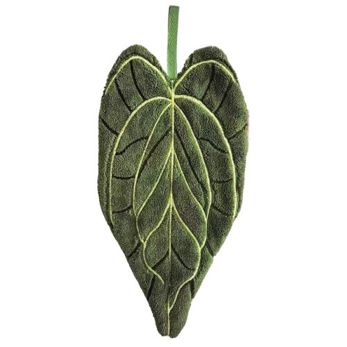 樹葉子花燭植物擦手巾可掛式吸水速乾抹布加厚珊瑚絨廚房擦手巾