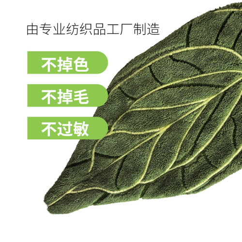 植物葉子擦手毛巾掛式可愛廚房超強吸水加厚不掉毛衛生間浴室手帕