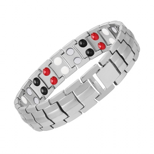 歐美爆款永磁磁石鍺能量負離子磁性鈦鋼手鏈男士