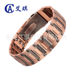 歐美復古紅銅手鏈磁石手鏈磁性能量男款磁療手鏈