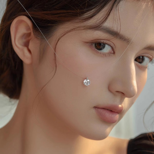 S925純銀莫桑石手鏈女輕奢透明線人魚之淚手鏈簡約七夕情人節禮物