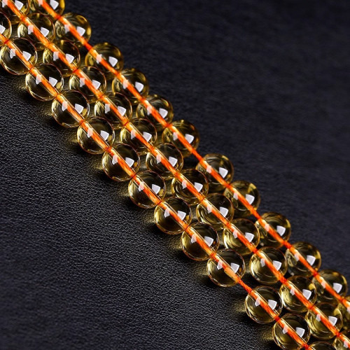 透體巴西黃水晶珠子散珠半成品 DIY手工串珠手鏈項鍊水晶男女