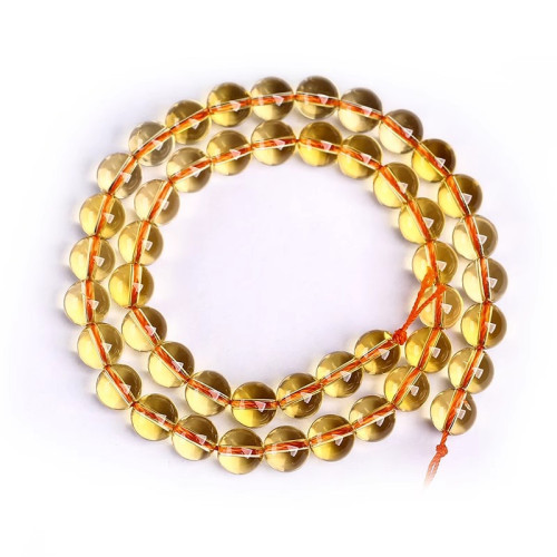 透體巴西黃水晶珠子散珠半成品 DIY手工串珠手鏈項鍊水晶男女