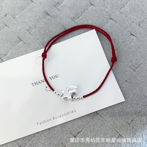 爆款金錢馬足銀999紅繩手鏈2026生肖馬本命年紅手繩小衆編織繩