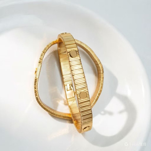 卡加條紋螺絲手鏈 新款高版本設計錶帶不綉鋼時尚女士男士手鏈