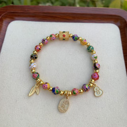 新款繁花掐絲6mm景泰藍手串系列飾品手鏈禮物飾品