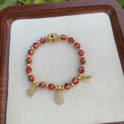 新款繁花掐絲6mm景泰藍手串系列飾品手鏈禮物飾品 新款繁花掐絲6mm景泰藍手串系列飾品手鏈禮物飾品