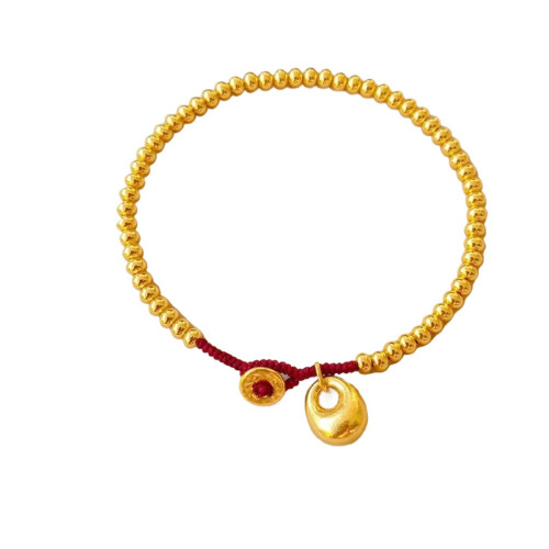 正宗沙金胖福金豆子手鏈保色不掉色鍍金手鏈氣質小衆個性女禮物高 正宗沙金胖福金豆子手鏈保色不掉色鍍金手鏈氣質小衆個性女禮物高