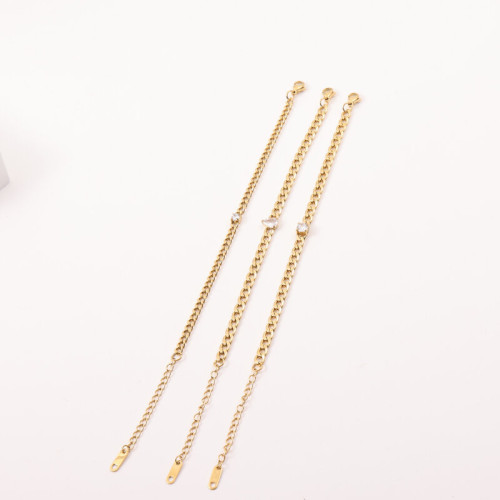 手鏈 鈦鋼電鍍18k金 14.5+5cm