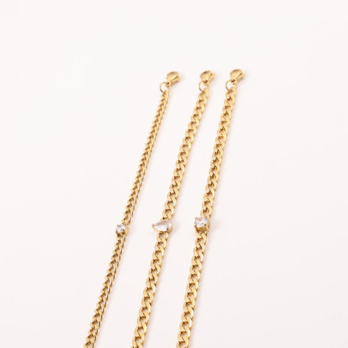 手鏈 鈦鋼電鍍18k金 14.5+5cm