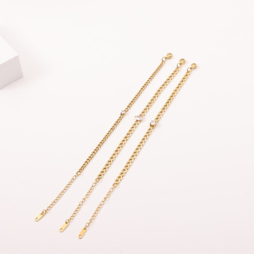 手鏈 鈦鋼電鍍18k金 14.5+5cm