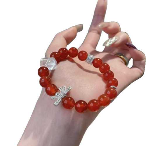 高顔值紅瑪瑙串珠手鏈女ins閨蜜時尚設計感手串本命年甜美禮物 高顔值紅瑪瑙串珠手鏈女ins閨蜜時尚設計感手串本命年甜美禮物