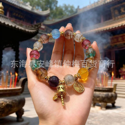 景區多寶金箔香灰琉璃手鏈轉經筒福牌款寺廟景區手串手鏈飾品