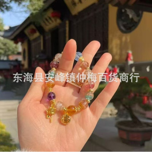景區多寶金箔香灰琉璃手鏈轉經筒福牌款寺廟景區手串手鏈飾品