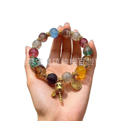 景區多寶金箔香灰琉璃手鏈轉經筒福牌款寺廟景區手串手鏈飾品