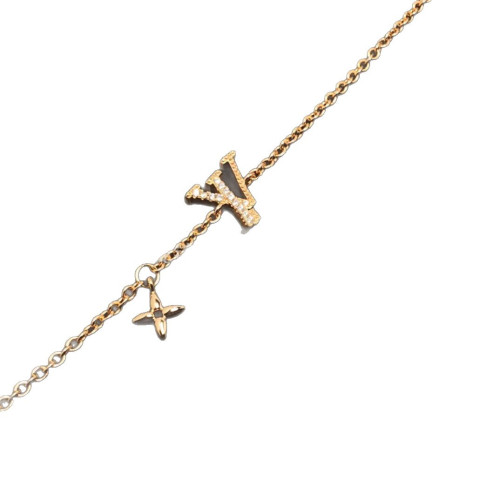 驢家V字母手鏈女熱門鏤空花朵百搭手鏈歐美簡約多花手鏈