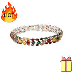 歐美奢華彩色鋯石手鏈矇拉麗莎飾品珠寶配飾時尚亮麗首飾