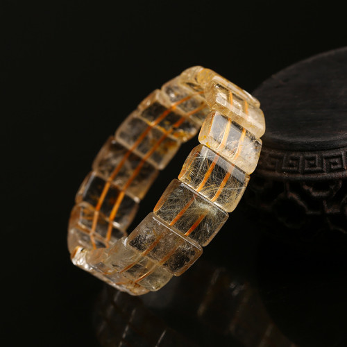 天然金髮晶鐲形手排冰透素圈黃髮晶手牌男女款量石金髮晶手排批 天然金髮晶鐲形手排冰透素圈黃髮晶手牌男女款量石金髮晶手排批