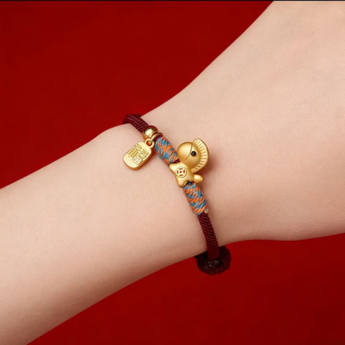 好運馬上有錢手繩金色小馬手鏈馬年本命年紅繩閨蜜手鏈女新年禮物