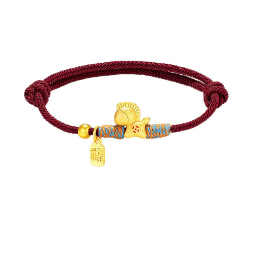 好運馬上有錢手繩金色小馬手鏈馬年本命年紅繩閨蜜手鏈女新年禮物