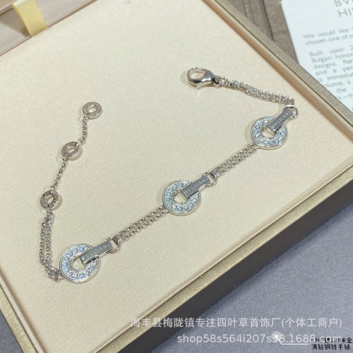 高版本圓餅錢幣銅錢手鏈時來運轉鑲鑽滿鑽手飾精工雙層圓圈飾品女