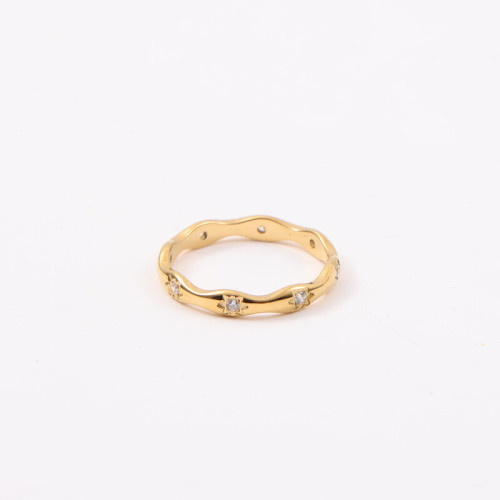 星星電腦鑲嵌細鑽 鈦鋼電鍍18k金