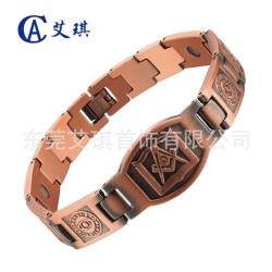 純紅銅手鏈簡約純銅手鏈維京款惡魔之眼磁性純銅手鏈男款