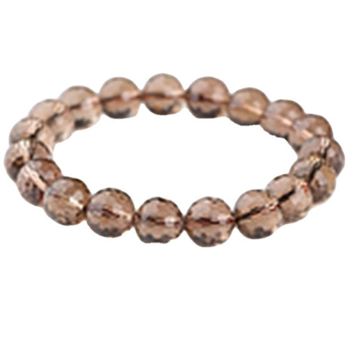 7A級天然茶水晶手鏈茶晶128面切面手串東海菸晶切面手串