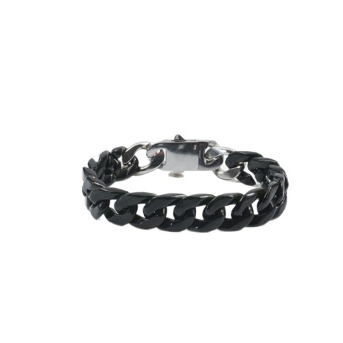 純天然和田玉古巴鏈手鏈黑色男女款嘻哈風格歐美時尚潮流