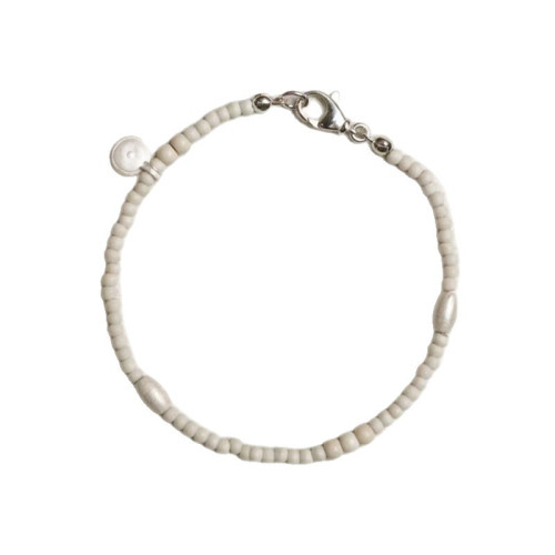 董潔同款S925純銀白松石拼接串珠手鏈ins復古做舊風輕奢手腕飾品