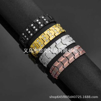 新款磁性能量古紅銅磁石手鏈復古時尚三排全磁石可拆卸男手環