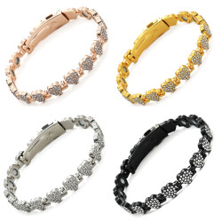 歐美爆款磁石手鏈時尚輕奢桃心滿鑽合金單排磁石情侶手飾