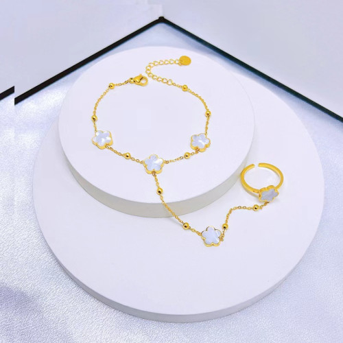 波西米亞手鏈五葉花手背鏈彩色貝殼花朵設計輕奢精緻百搭ins風 波西米亞手鏈五葉花手背鏈彩色貝殼花朵設計輕奢精緻百搭ins風