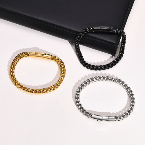 不鏽鋼手鏈復古灰龍骨鏈 男粗手鏈 時尚配飾 鈦鋼首飾BR-1291