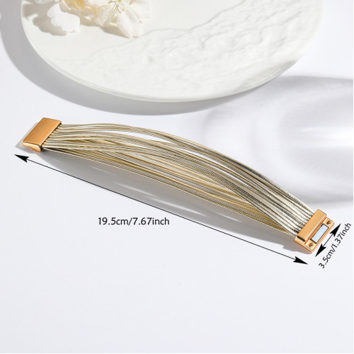 新款多條女士手環皮繩百搭pu皮革皮手鏈磁鐵釦手鐲手繩