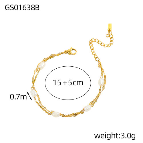 日韓風輕奢鏈條串珠鍊女士手鏈唯美精緻套裝禮物高級感