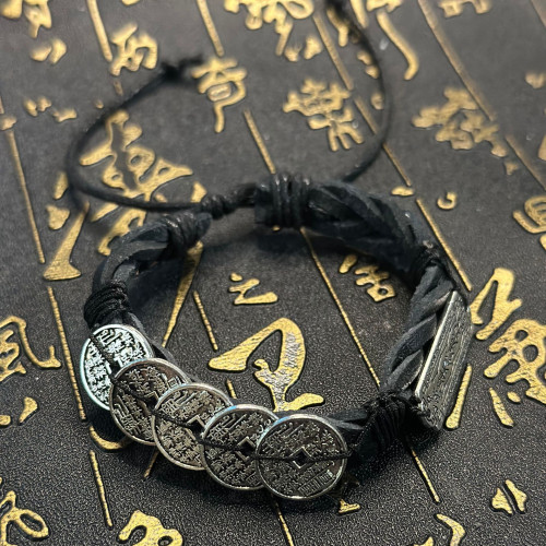 來財山鬼花錢新中式太嵗手鏈復古原創設計民族風道系手繩時來運轉