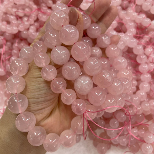 天然馬粉水晶手鏈女馬達加斯粉晶芙蓉石DIY手工手串招桃花 西柚粉