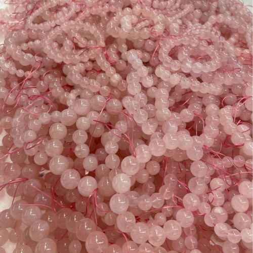 天然馬粉水晶手鏈女馬達加斯粉晶芙蓉石DIY手工手串招桃花 西柚粉