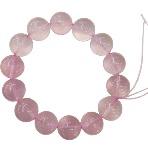 天然馬粉水晶手鏈女馬達加斯粉晶芙蓉石DIY手工手串招桃花 西柚粉